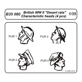 CMK - British Wwii Desert Rats Head (4 Pcs)