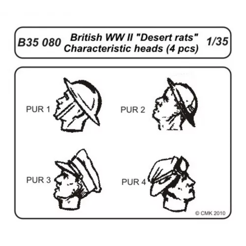 CMK - British Wwii Desert Rats Head (4 Pcs)