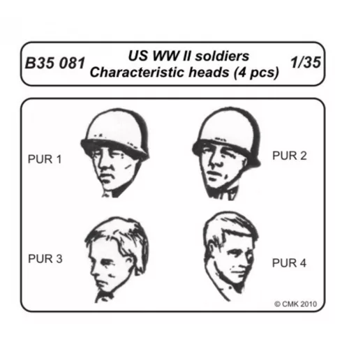 CMK - Us Wwii Soldiers Head (4 Pcs)