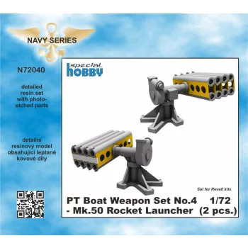   CMK - 1/72 PT Boat Weapon Set No.4 - Mk.50 Rocket Launcher  (2 pcs.)