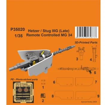 CMK - 1/35 Hetzer / Stug IIIG (Late) Remote Controlled MG 34