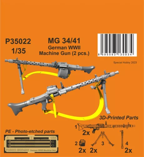 CMK - 1/35 MG 34/41 German WWII Machine Gun (2 pcs.)