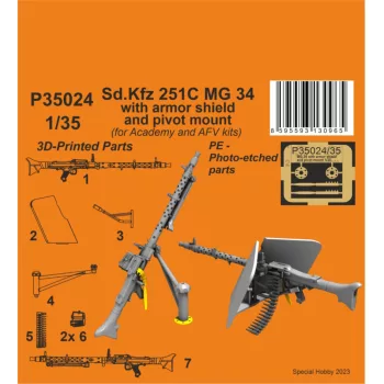   CMK - 1/35 Sd.Kfz 251C MG 34 with armor shield and pivot mount