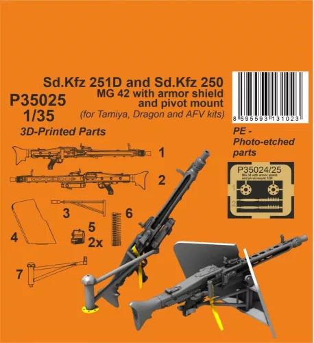 CMK - Sd.Kfz 251D/250A MG 42 with armor shiels and pivot mount 1/35 for Tamiya and Dragon kits