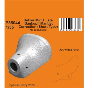   CMK - Hetzer Mid + Late ‘Saukopf’ Mantlet Correction (Short Type) for Takom