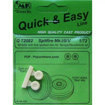 CMK - 1/72 Spitfire Mk.I/II/V wheels with 5 spoked disc