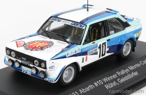 Cmr - Fiat 131 Abarth Team Fiat Italia N 10 Winner Rally Montecarlo 1980 W.Rohrl - C.Geistdorfer White 2 Tone Blue
