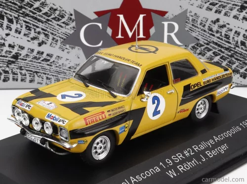 Cmr - Opel Ascona 1.9 Sr N 2 Rally Acropolis 1975 W.Rohrl - J.Berger Yellow Black