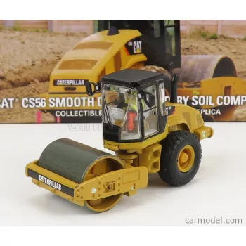   Dm-Models - Caterpillar Catcs56 Rullo Vibrante Monotamburo - Schiacciasassi - Stone Crusher Roll - Smooth Drum Vibratory Soil Compactor Yellow Black