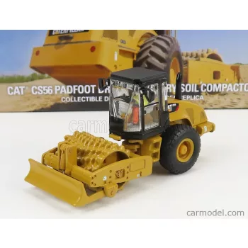   Dm-Models - Caterpillar Catcs56 Rullo Vibrante Monotamburo - Schiacciasassi - Stone Crusher Roll - Padfoot Drum Vibratory Soil Compactor Yellow Black