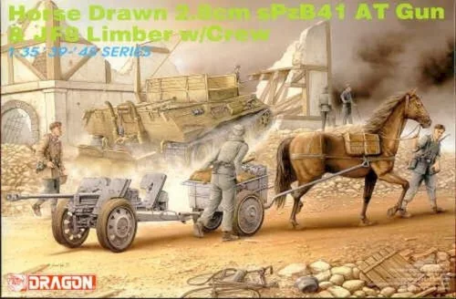Dragon Armor - Horse Drawn 2.8cm SPzB41 AT Gun and JF8 Limber w/Crew