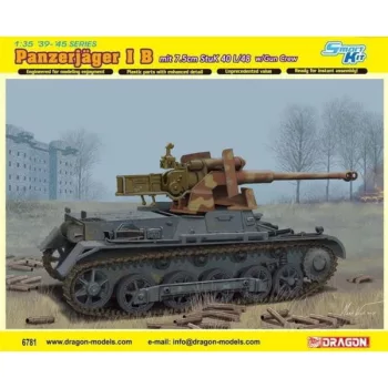   Dragon Armor - German Self-Propelled Anti-Tank Gun Panzerjager IB with Anti-Tank Gun 7.5cm StuK 40 L/48 with Gun Crew - Smart Kit - 4 figures