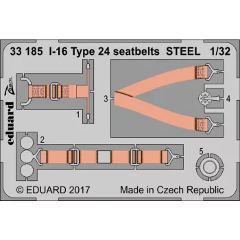 Eduard - I-16 Type 24 Seatbets Steel for ICM