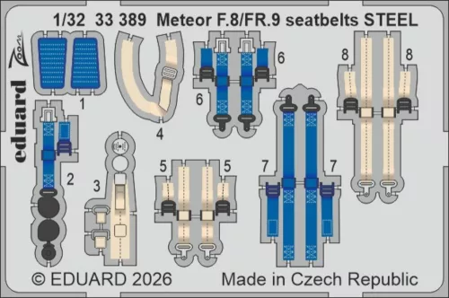 Eduard - Meteor F.8/FR.9 seatbelts STEEL for Revell