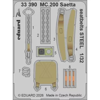 Eduard - MC.200 Saetta seatbelts STEEL for Italeri