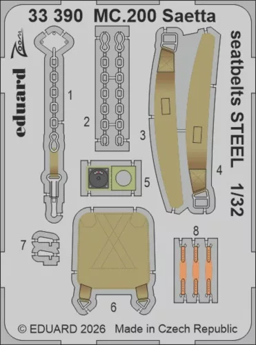 Eduard - MC.200 Saetta seatbelts STEEL for Italeri