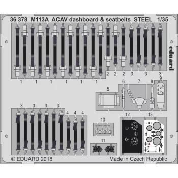 Eduard - M113A ACAV dashboard & seatbelts STEEL for AFV Club