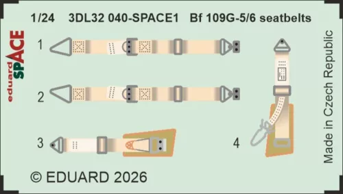 Eduard - Bf 109G-5/6 seatbelts SPACE for Airfix