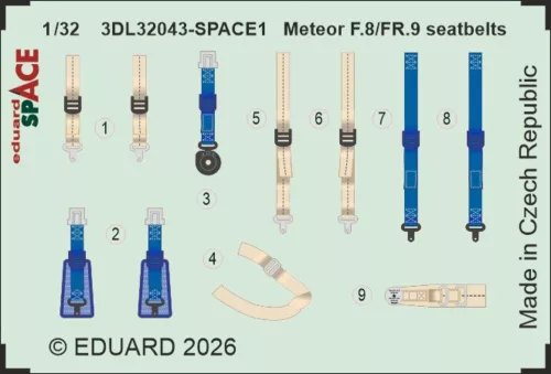 Eduard - Meteor F.8/FR.9 seatbelts SPACE for Revell