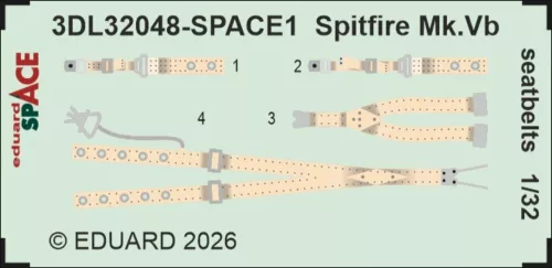 Eduard - Spitfire Mk.Vb seatbelts SPACE for Kotare