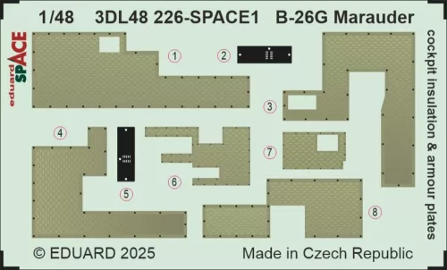 Eduard - B-26G Marauder cockpit insulation & armour plates SPACE  ICM