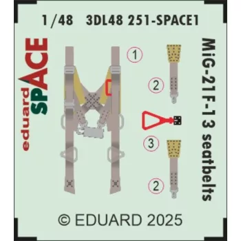 Eduard - MiG-21F-13 seatbelts SPACE 1/48 for Eduard
