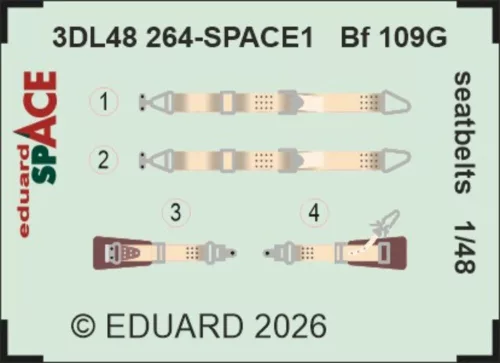 Eduard - Bf 109G seatbelts SPACE