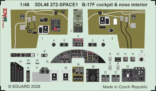 Eduard - B-17F cockpit & nose interior SPACE for Revell