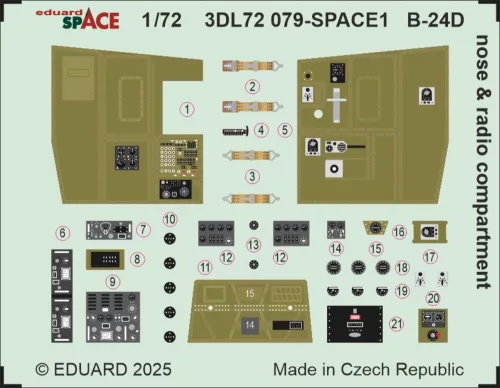 Eduard - B-24D nose & radio compartment SPACE for Airfix
