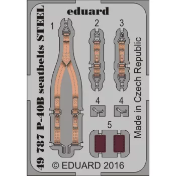 Eduard - P-40B seatbelts STEEL for Airfix
