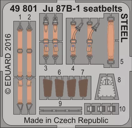 Eduard - Ju 87B-1 seatbelts STEEL for Airfix