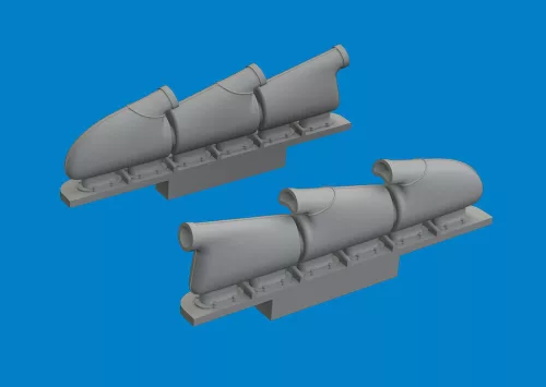 Eduard - Spitfire Mk.V three-stacks exhaust rounded PRINT  TAMIYA