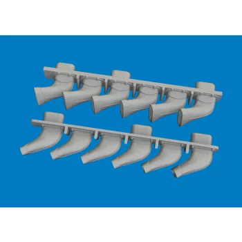   Eduard - Spitfire Mk.V six-stacks exhaust fishtail PRINT for Eduard