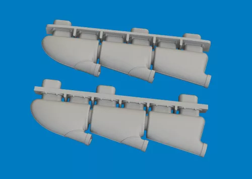 Eduard - Spitfire Mk.V three-stacks exhaust rounded PRINT for Eduard