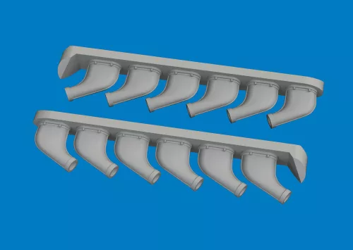 Eduard - P-51D exhaust stacks PRINT for Arma Hobby