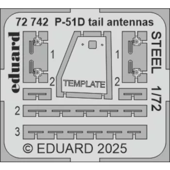 Eduard - P-51D tail antennas STEEL