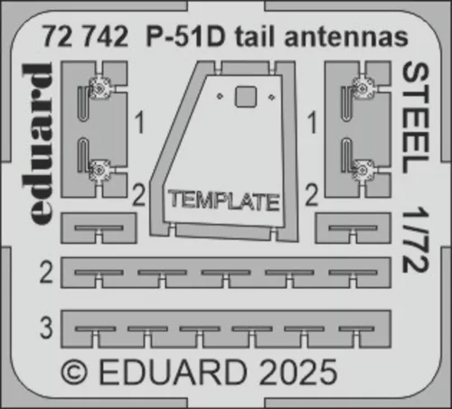 Eduard - P-51D tail antennas STEEL