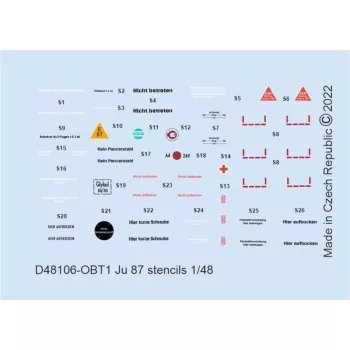 Eduard - Ju 87 stencils for HASEGAWA/AIRFIX/ITALERI