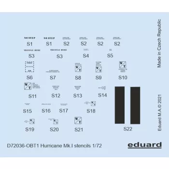   Eduard - Hurricane Mk.I stencils for ARMA HOBBY/REVELL/AIRFIX