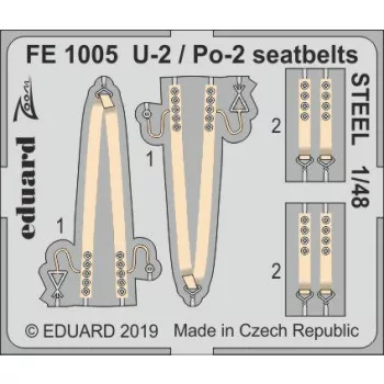Eduard - U-2 / Po-2 seatbelts STEEL for ICM