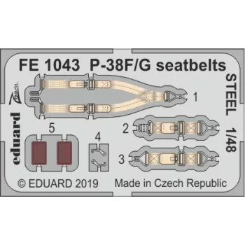 Eduard - P-38F/G seatbelts STEEL for Tamiya
