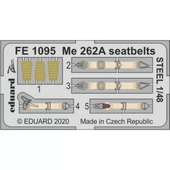 Eduard - Me 262A seatbelts STEEL for Hobby Boss