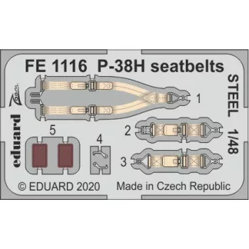 Eduard - P-38H seatbelts STEEL for Tamiya