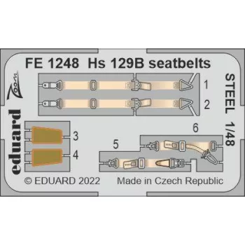 Eduard - Hs 129B Seatbelts Steel For Hobby 2000/Hasegawa