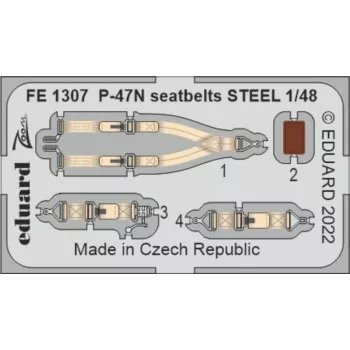 Eduard - P-47N seatbelts STEEL for ACADEMY