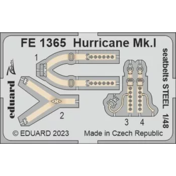 Eduard - Hurricane Mk.I seatbelts STEEL 1/48 HOBBY BOSS