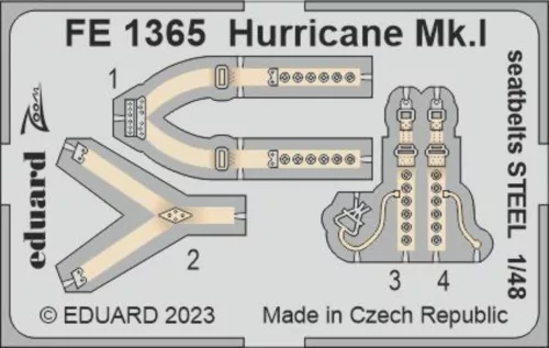 Eduard - Hurricane Mk.I seatbelts STEEL 1/48 HOBBY BOSS