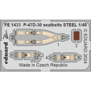 Eduard - P-47D-30 seatbelts STEEL 1/48 MINIART