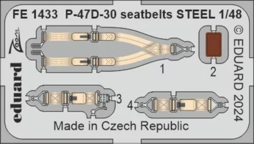 Eduard - P-47D-30 seatbelts STEEL 1/48 MINIART