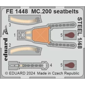 Eduard - MC.200 seatbelts STEEL  ITALERI